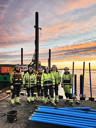 Photo of a colleague on the construction site